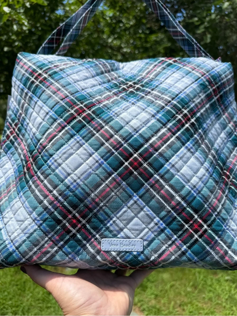 Vera Bradley Hobo Bag Snowy Plaid NWT Large Quilted Cotton Retired